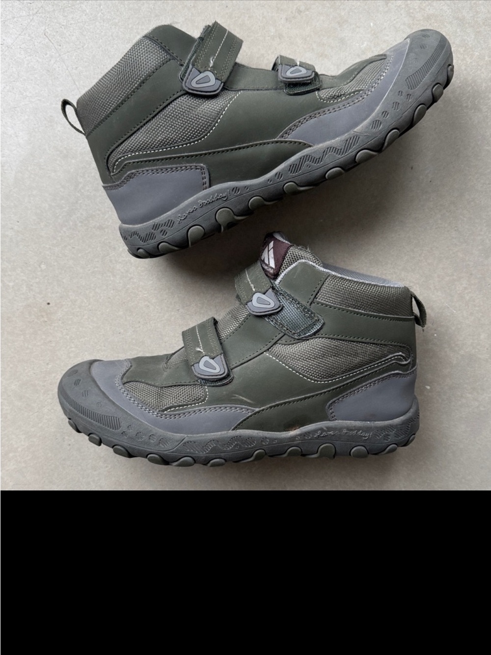 Mishansha Kids Olive Green and Gray Outdoor Ankle Boots